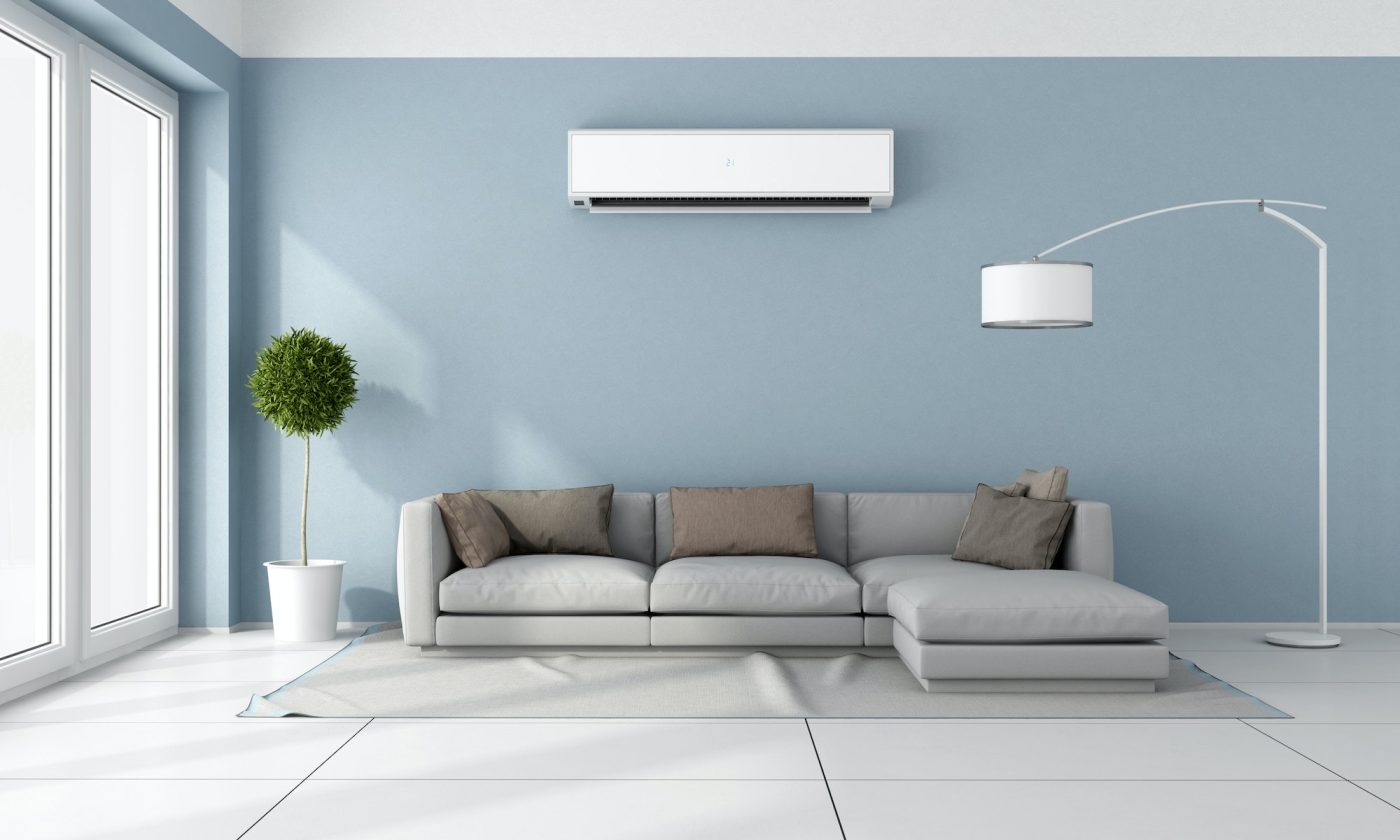 Living room with air conditioner